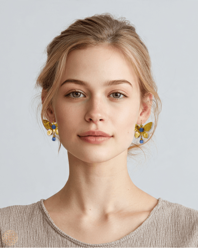 Large gemstone butterfly statement earrings - Sundara Joon