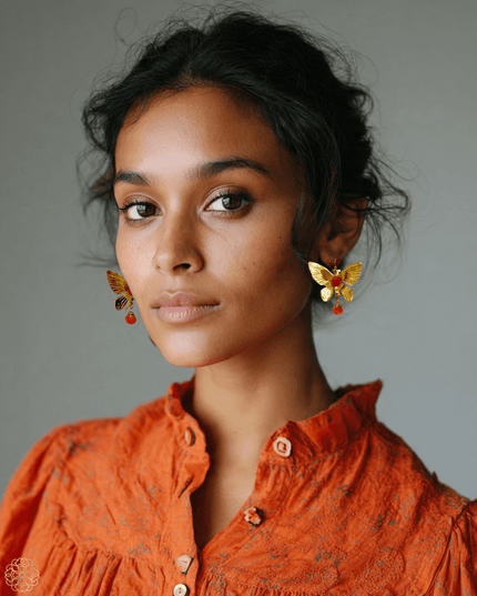 Large gemstone butterfly statement earrings - Sundara Joon