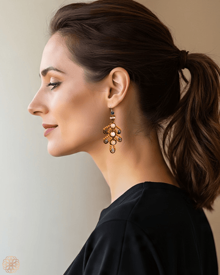 Leafy jade earrings with complimentary gemstones - Sundara Joon