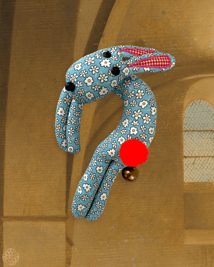 Leaping bunny fabric door jewelry with bell - Sundara Joon