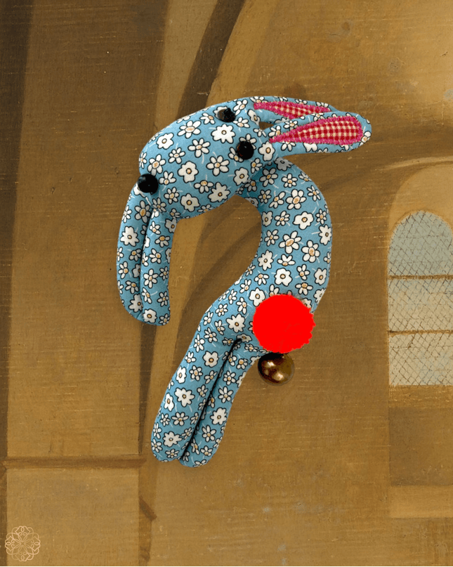 Leaping bunny fabric door jewelry with bell - Sundara Joon