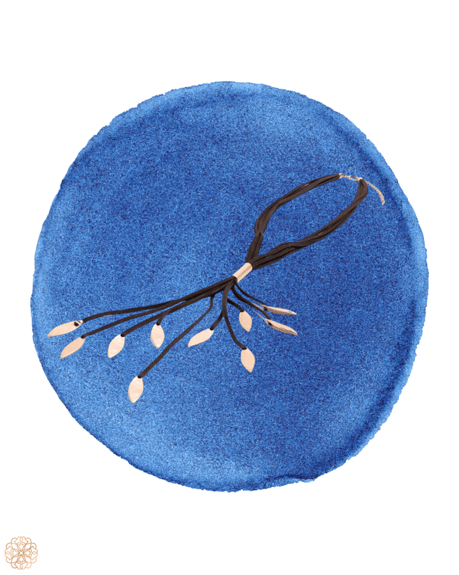 Leather strap necklace with brass accents - Sundara Joon