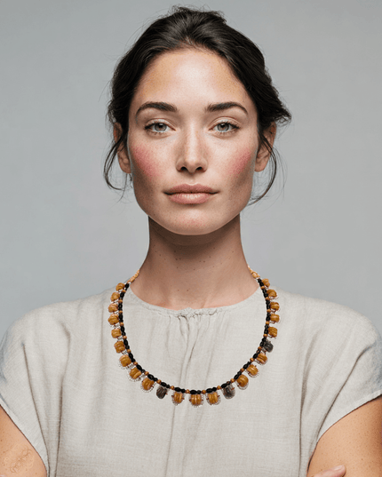 loop de loop jade necklace and amber - Sundara Joon