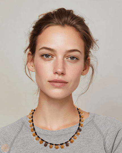 loop de loop jade necklace and amber - Sundara Joon