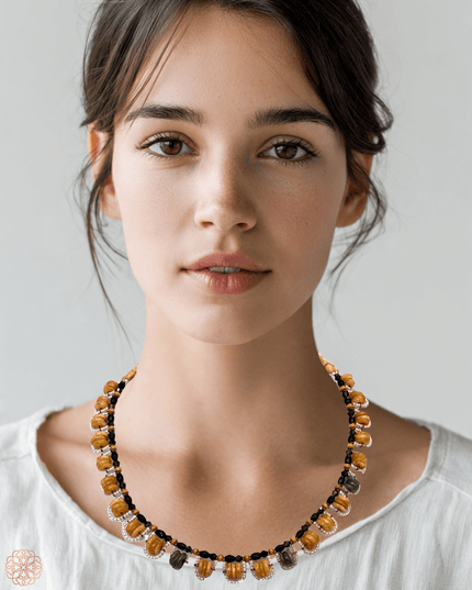 loop de loop jade necklace and amber - Sundara Joon