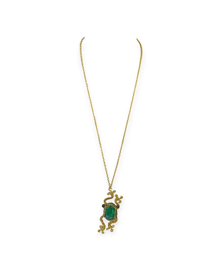 Malachite prince pendant necklace with chain - Sundara Joon