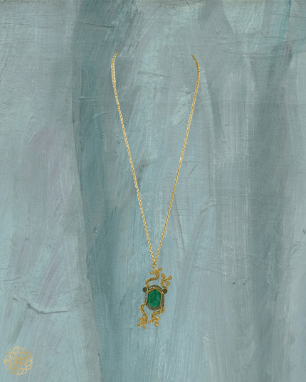 Malachite prince pendant necklace with chain - Sundara Joon