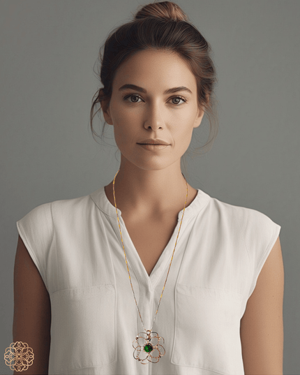 Mandala inspired gemstone pendant necklace - Sundara Joon