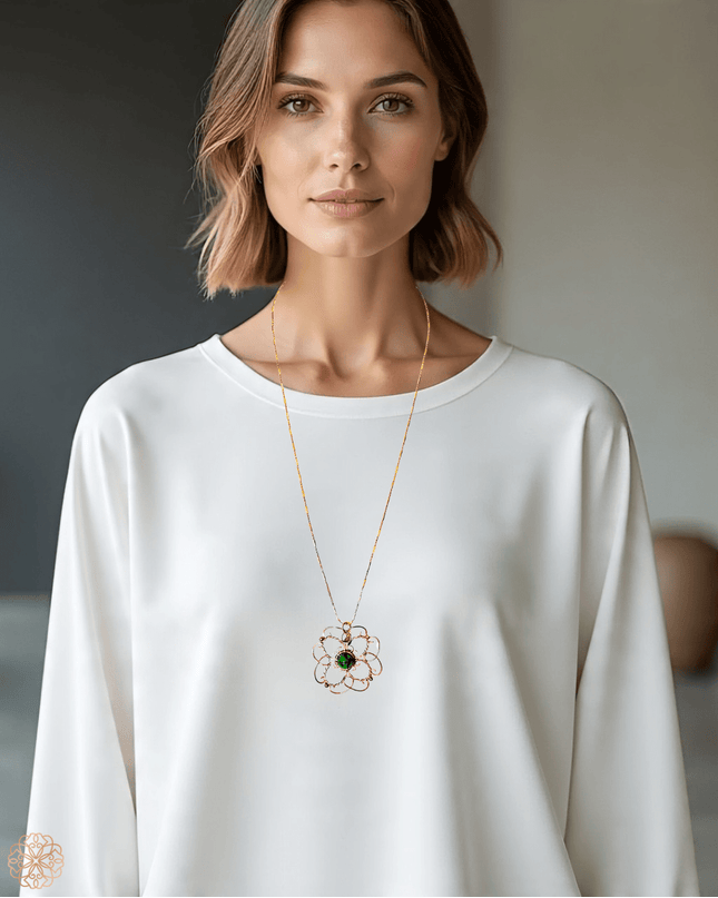 Mandala inspired gemstone pendant necklace - Sundara Joon