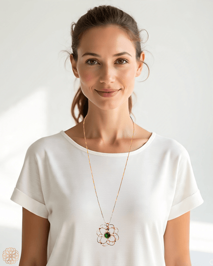 Mandala inspired gemstone pendant necklace - Sundara Joon