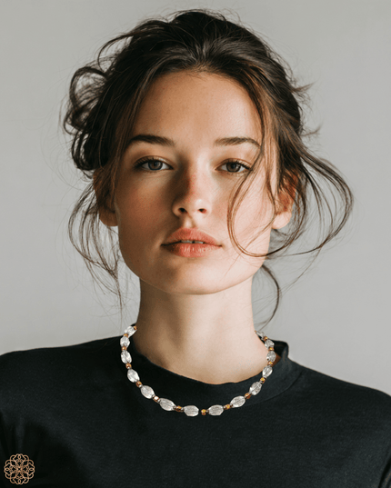Modern beaded quartz short necklace - Sundara Joon