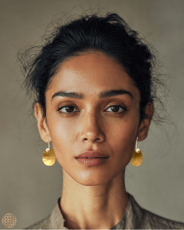 Modern drop disk pearl statement earrings - Sundara Joon