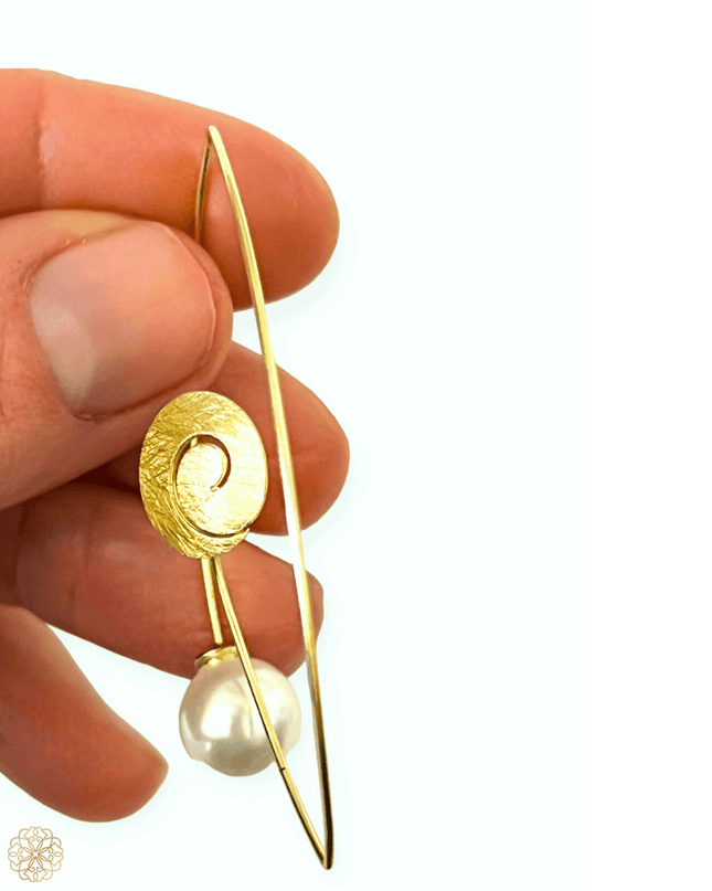 Modern drop pearl earrings - Sundara Joon