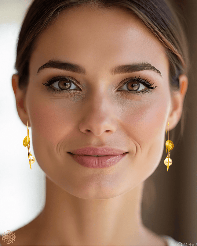 Modern drop pearl earrings - Sundara Joon