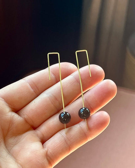 Modern Gemstone Drop Earrings - Sundara Joon