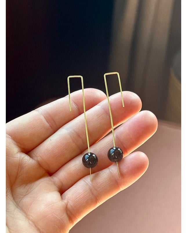 Modern Gemstone Drop Earrings - Sundara Joon