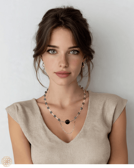 Modern labradorite short necklace - Sundara Joon