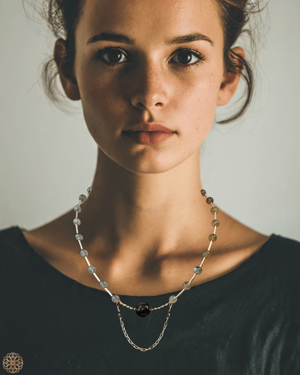 Modern labradorite short necklace - Sundara Joon