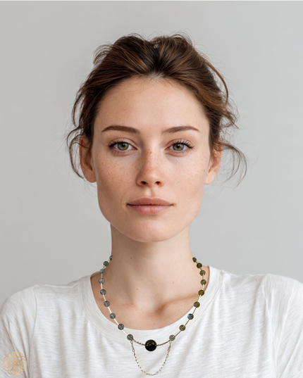 Modern labradorite short necklace