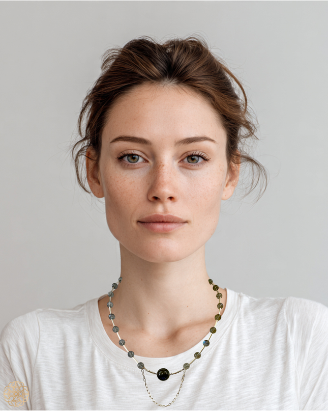 Modern labradorite short necklace