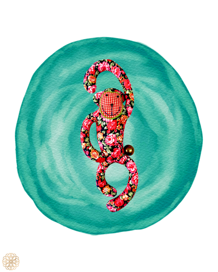 Cheeky monkey fabric door jewelry with bell
