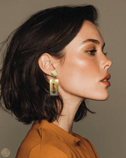 Mother of pearl earrings in bold shapes - Sundara Joon