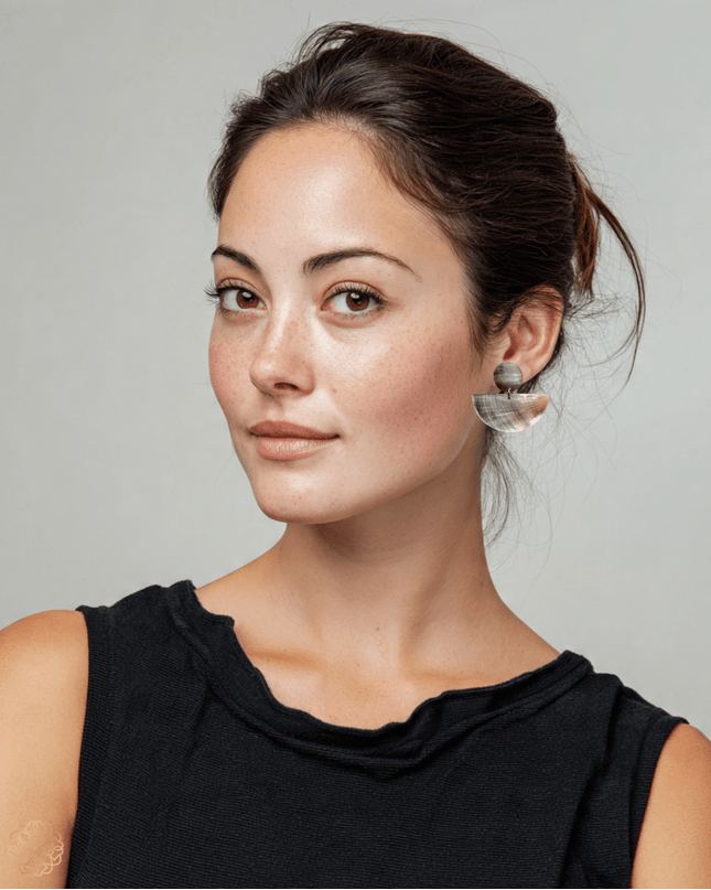 Mother of pearl earrings in bold shapes - Sundara Joon