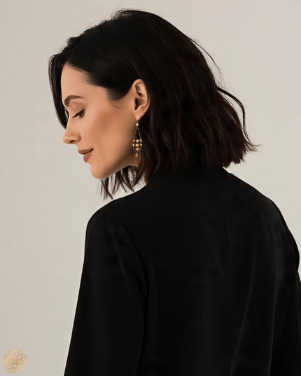 Multi - tiered amber drop earrings - Sundara Joon