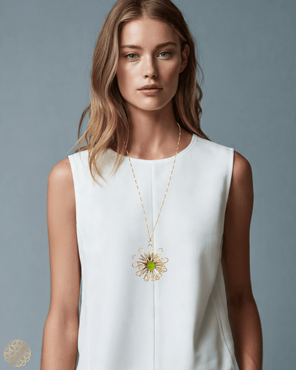 Mums the word floral inspired pendant necklace - Sundara Joon