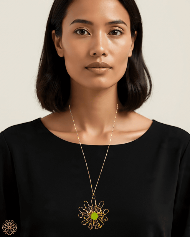 Mums the word floral inspired pendant necklace - Sundara Joon