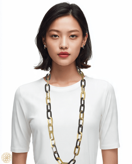 Natural variated 0 shaped linked necklace - Sundara Joon