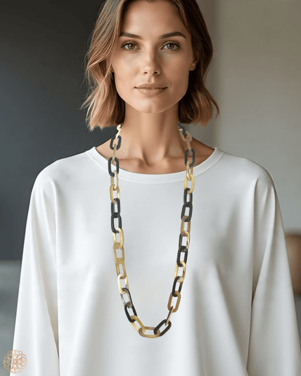 Natural variated 0 shaped linked necklace - Sundara Joon