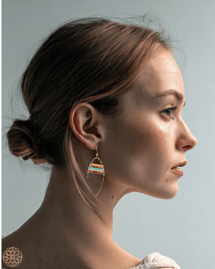 Open design beaded tribal earrings - Sundara Joon