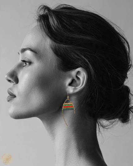 Open design beaded tribal earrings - Sundara Joon