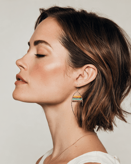 Open design beaded tribal earrings - Sundara Joon