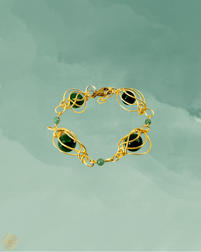 Open weave green chalcedony bracelet - Sundara Joon