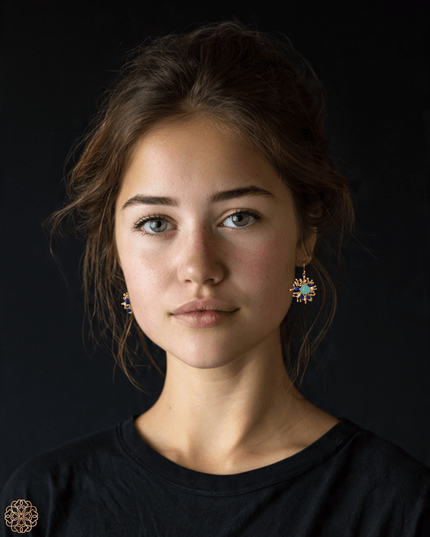 Organic beaded drop earrings - Sundara Joon