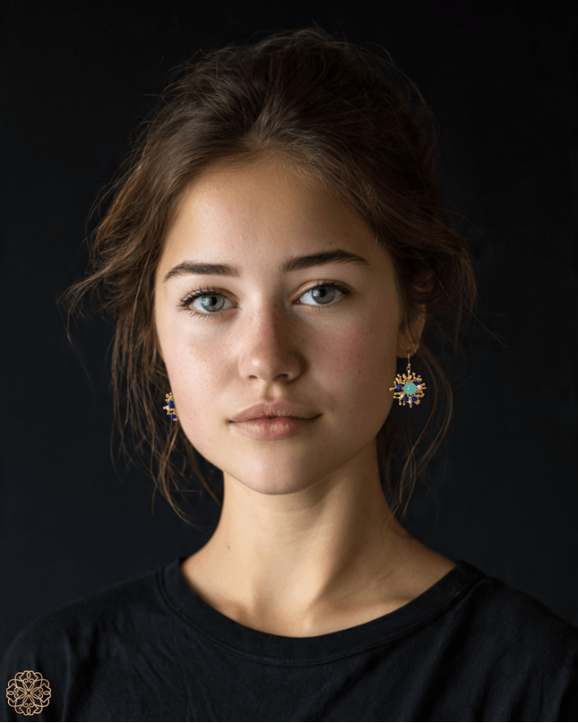 Organic beaded drop earrings - Sundara Joon