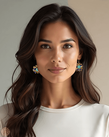 Organic beaded drop earrings - Sundara Joon