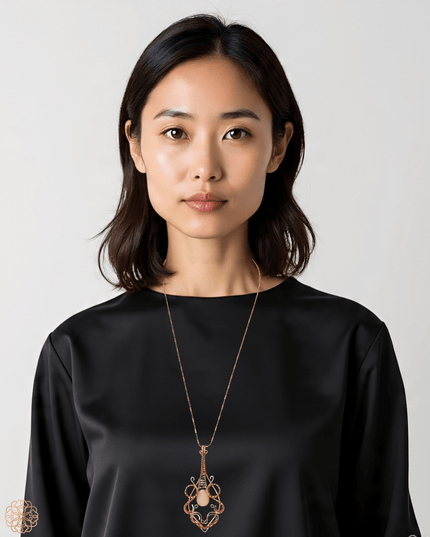 Organic gemstone pendant on chain necklace - Sundara Joon