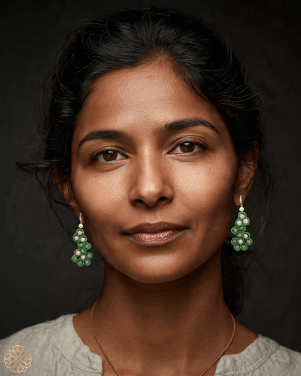 Organic jade drop earrings - Sundara Joon