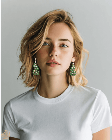 Organic jade drop earrings - Sundara Joon