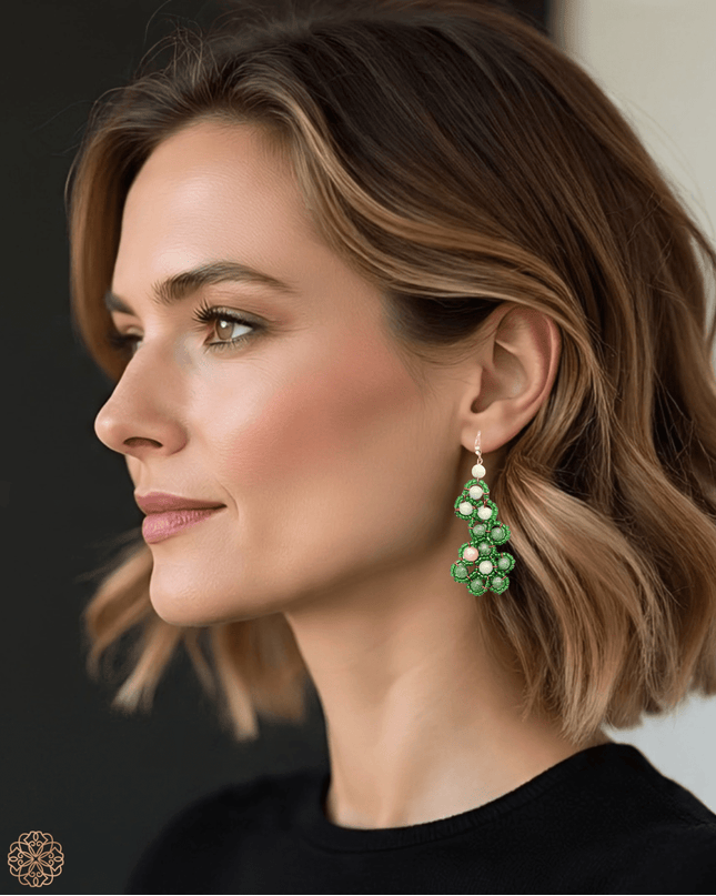Organic jade drop earrings - Sundara Joon