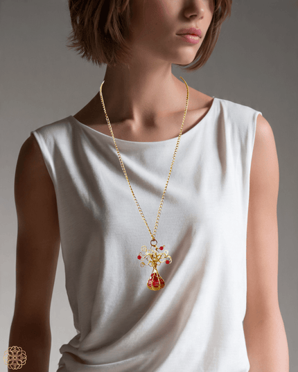 Organic pink cluster pendant necklace - Sundara Joon
