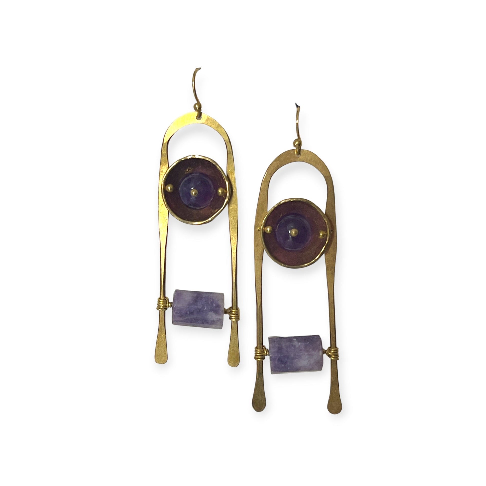 Organic scala gemstone drop statement earrings - Sundara Joon