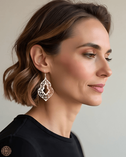 Organic shaped cutout silver tone earrings - Sundara Joon