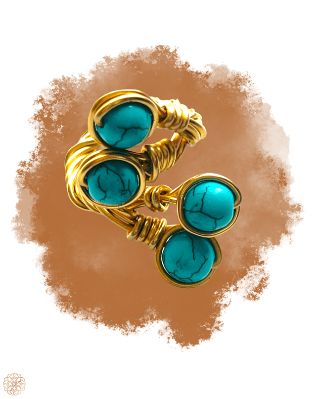 Organic twisted gemstone statement ring - Sundara Joon
