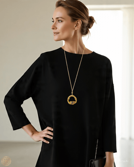 Organic woven ring with amethyst pendant necklace - Sundara Joon