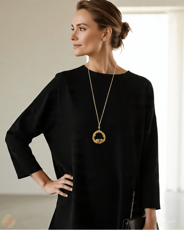 Organic woven ring with amethyst pendant necklace - Sundara Joon