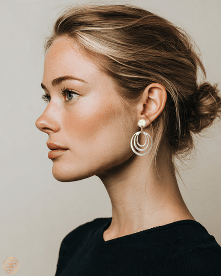 Oval multi - ring drop earrings - Sundara Joon